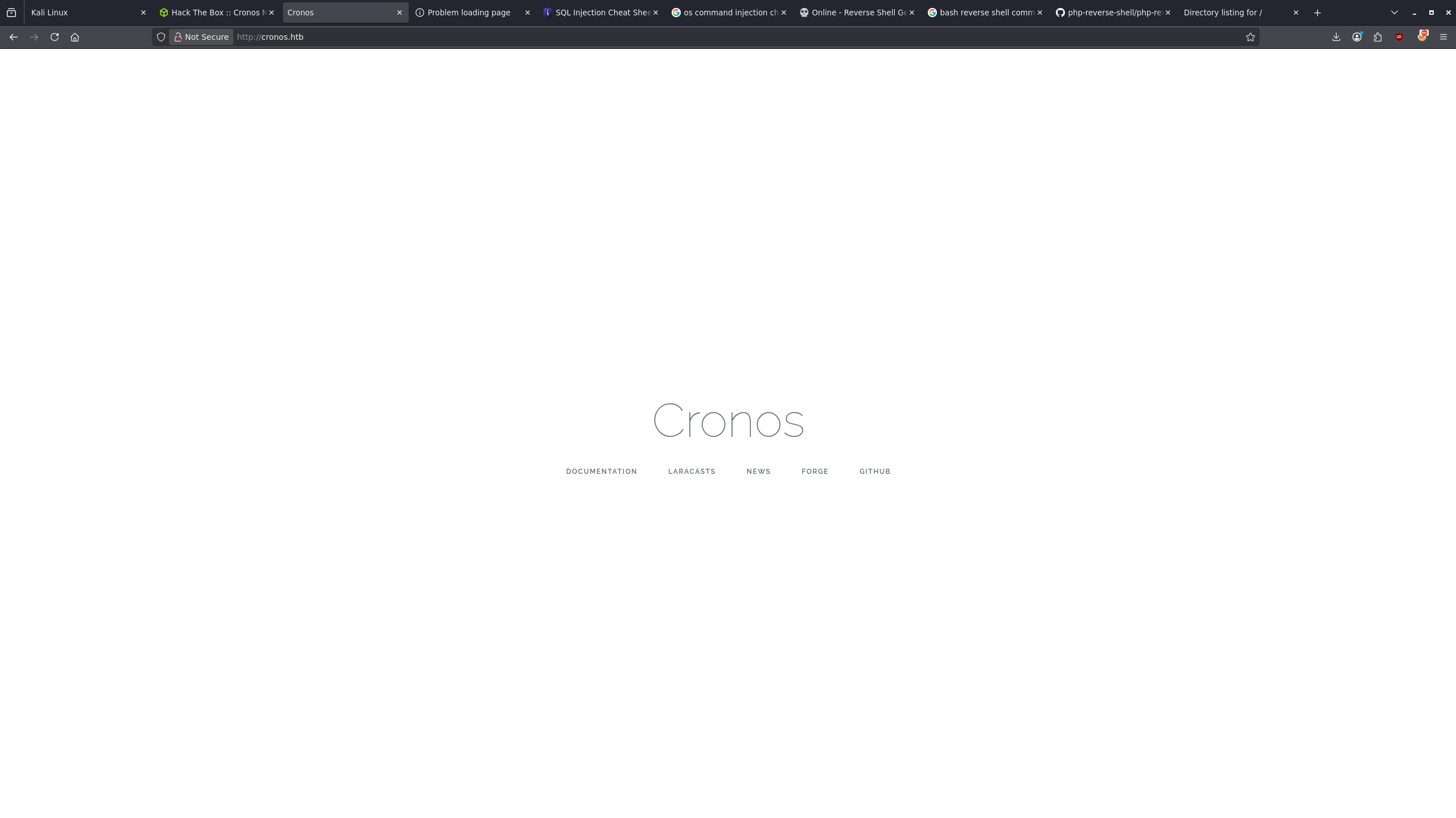 The Cronos website landing page